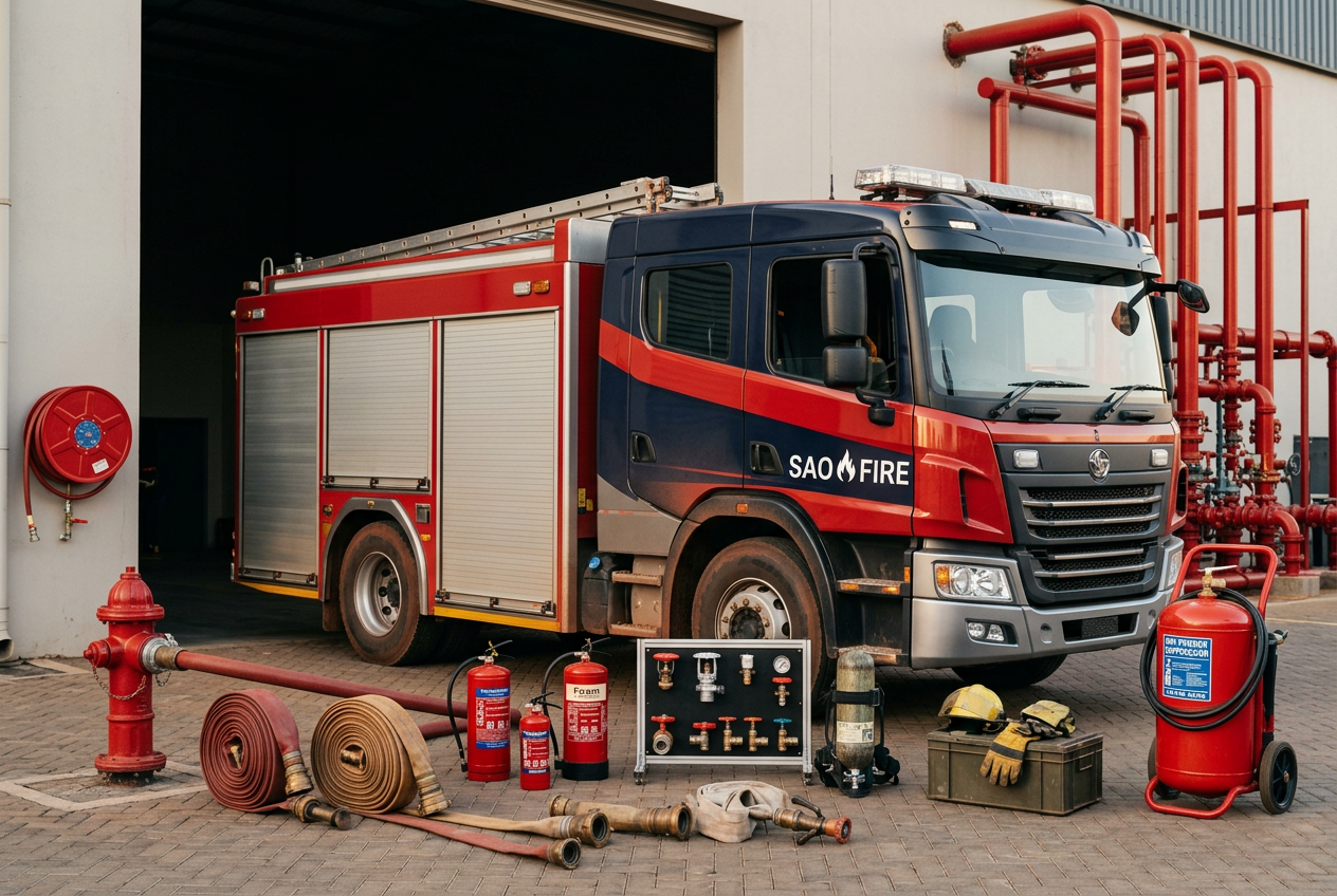 SAO Fire truck with hydrant, hoses, extinguishers and suppression equipment