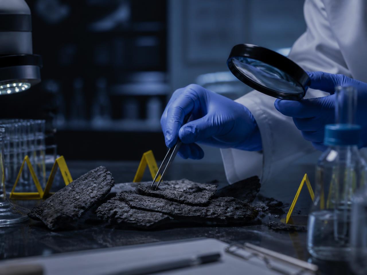 Fire forensics examination of charred evidence samples
